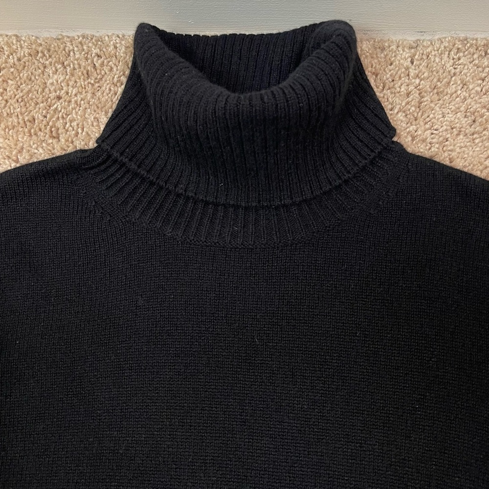 Athleta 2023 Alpine Size XS Turtleneck Long Sleeve Knit Sweater Dress in Black - Picture 6 of 16